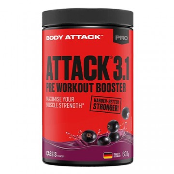 BODY ATTACK Attack 3.1 Pre Workout Booster - 600g Žaliasis obuolys