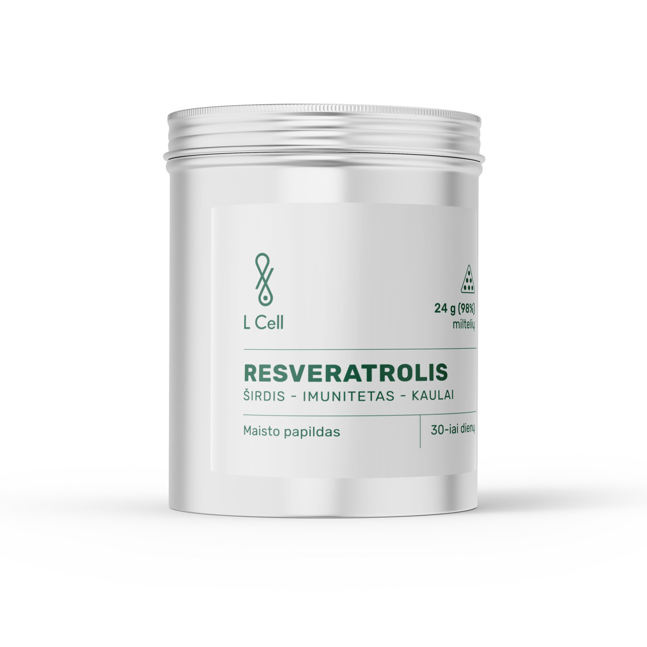 L Cell Trans Resveratrolis, maisto papildas, 800mg, milteliai, 24g