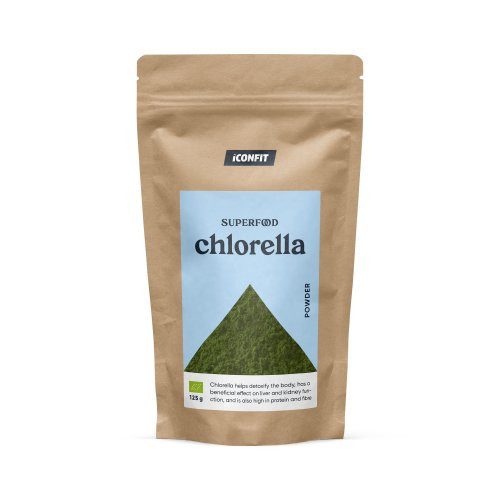 Iconfit Chlorella Powder Natural Ekologiški chlorelos dumbliai, 125g