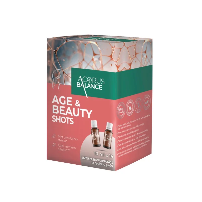 ACORUS BALANCE Age & Beauty Shots ampulės odai N14