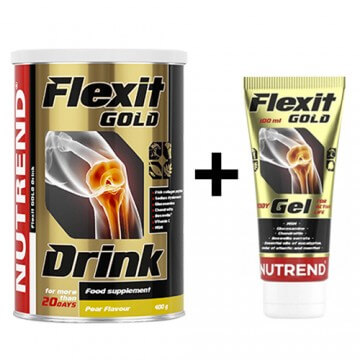 NUTREND Flexit Drink Gold Nutrend - 400g + Flexit Gold Gel - 100ml Apelsinas