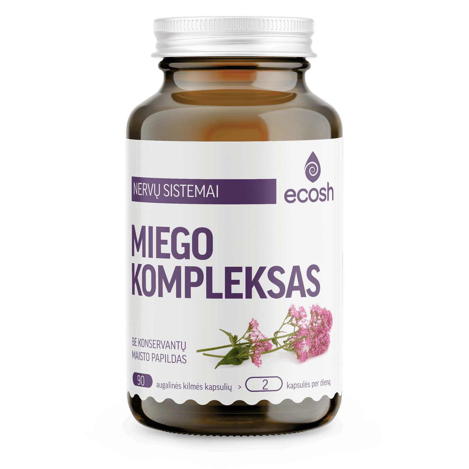 ECOSH Miego kompleksas, su melatoninu ir aminorūgštimis, 90 kapsulių