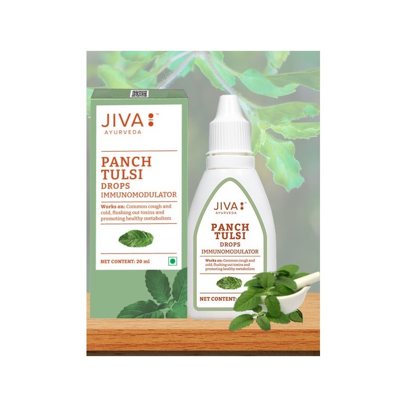 Tulsi Indiškojo baziliko lašai imunitetui  20ml Imunomodulator Jiva Ayurveda