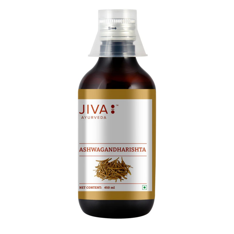 Ašvagandarišta sirupas mažina stresą ir nerimą 450ml Jiva Ayurveda