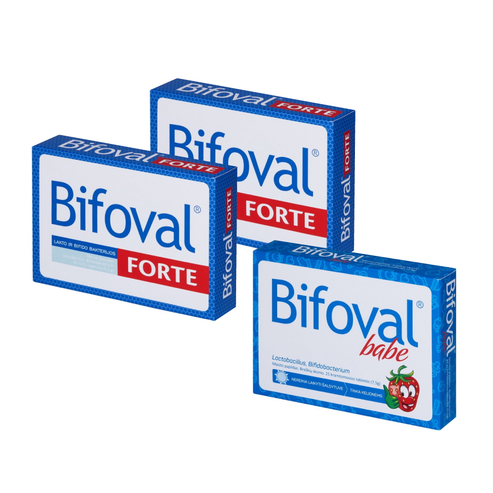 Šeimos kursas. Bifoval Forte (2 vnt) ir Bifoval Babe