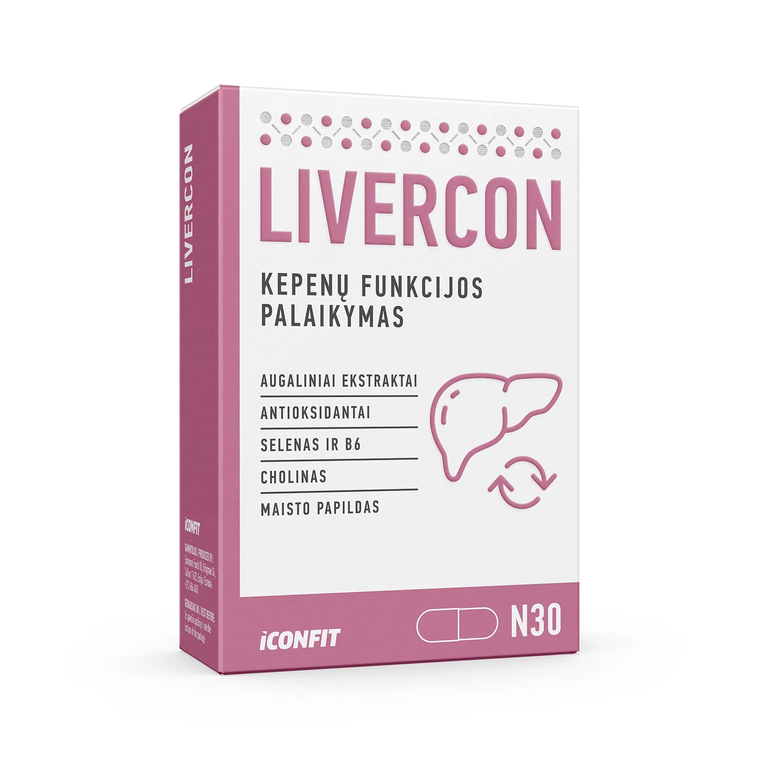 „Livercon“ Kompleksas Kepenų Veiklai Pagerinti ‘Iconfit’ (30 kapsulių)