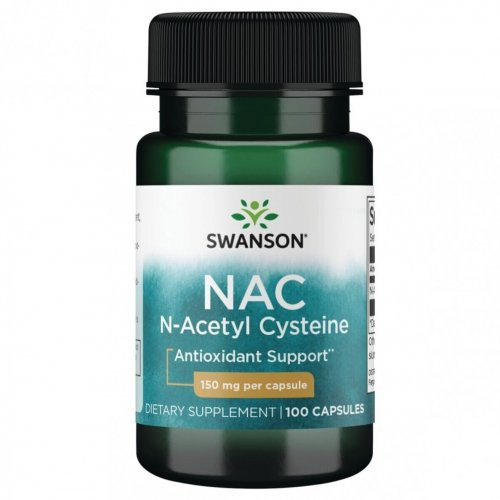 SWANSON NAC Nacetyl Cysteine 150mg Antioxidant Support Maisto papildas N-Acetilcisteinas, 100 kapsulių