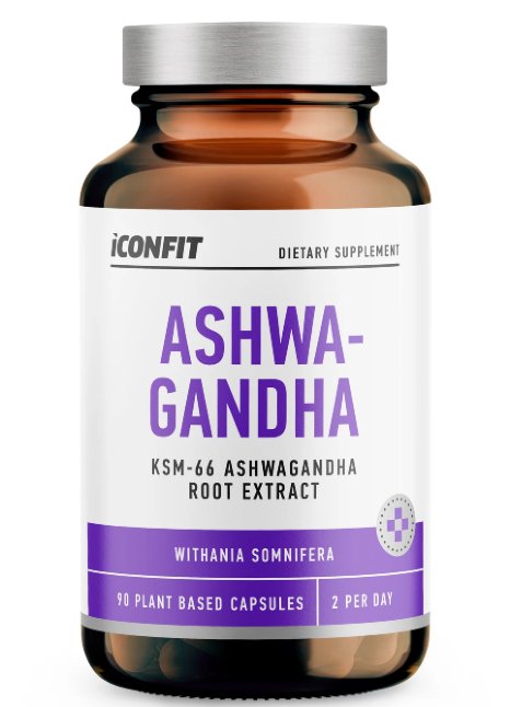 "Ashwagandha" KSM-66 Ašvaganda 'Iconfit Nutrition' (90kaps/45porc)