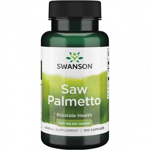 SWANSON Saw Palmetto 540mg Prostate Health Maisto papildas vyrams, 100 kapsulių