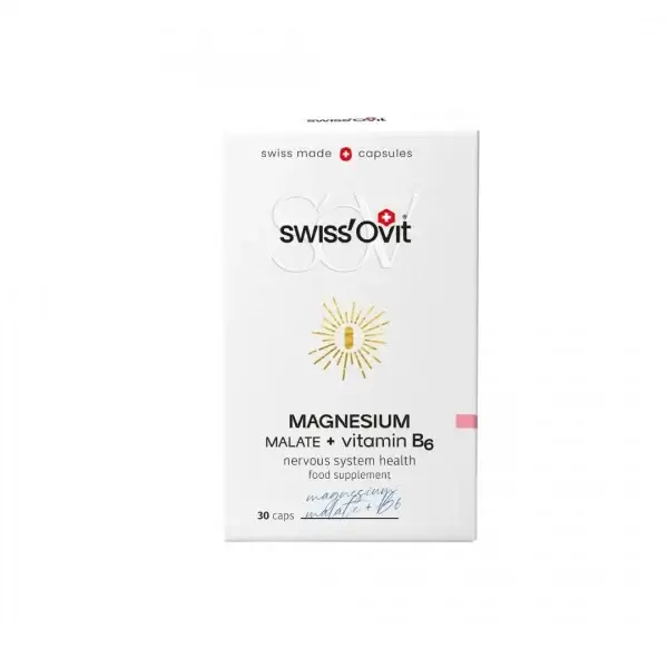 SWISSOVIT Magnesium Malate + Vitamin B6 – 30 kaps.