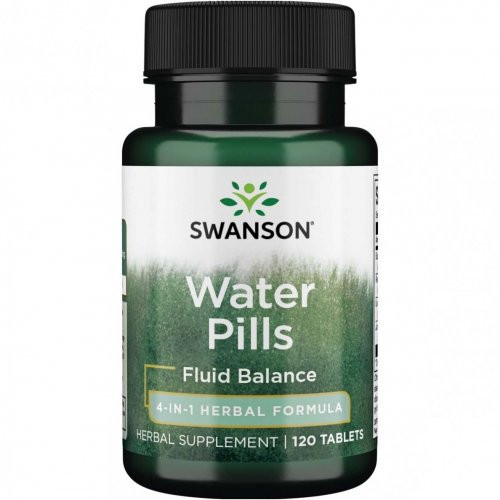 SWANSON Water Pills Fluid Balance Maisto papildas palaikyti optimaliai skysčių pusiausvyrai organizme, 120 kapsulių