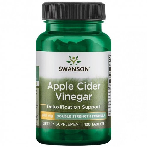 SWANSON Apple Cider Vinegar 200mg Detoxification Support Obuolių acto maisto papildas, 120 kapsulių