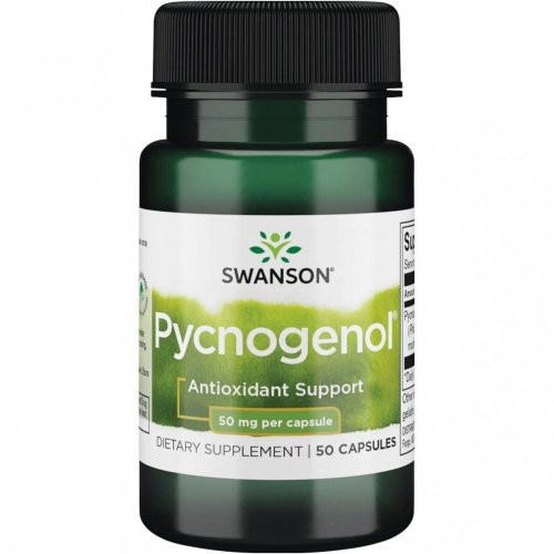 SWANSON Pycnogenol 50mg Antioxidant Support Pajūrinės pušies žievės ekstraktas, 50 kapsulių