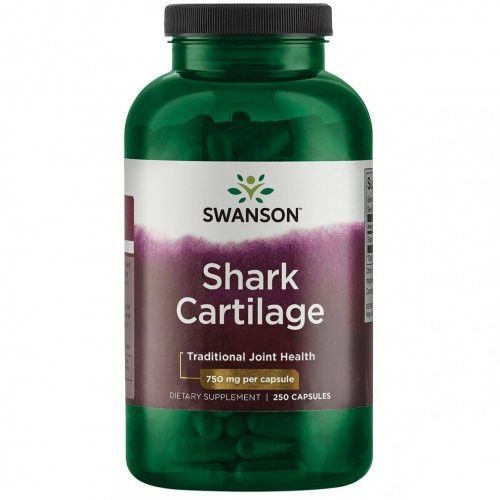 SWANSON Shark Cartilage 750mg Traditional Joint Health Maisto papildas ryklių kremzlės, 250 kapsulių
