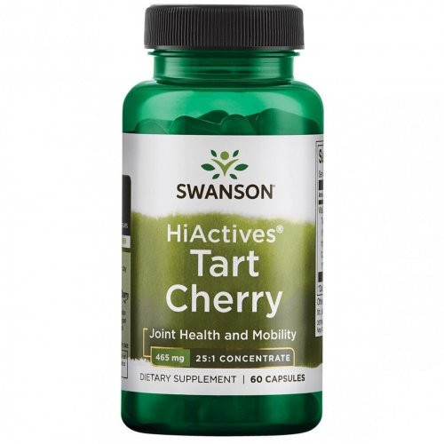 SWANSON HiActives Tart Cherry 465mg Joint Health and Mobility Vyšnių koncentratas, 60 kapsulių