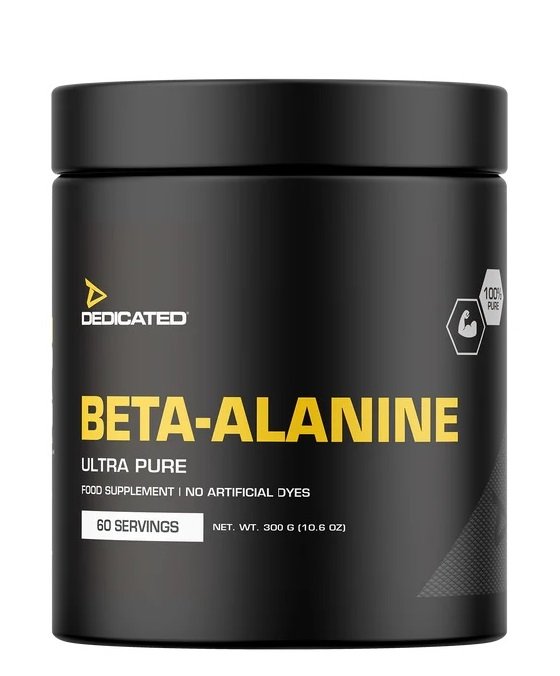 "Beta Alanine" Ultra Pure 100 % be priedų ‘Dedicated Nutrition’ (300g/60porcijų)