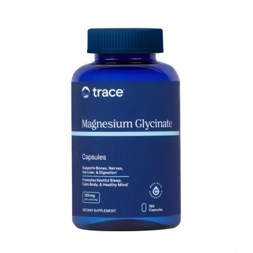 Trace Minerals Magnesium Glycinate 120mg Magnio glicinatas, 180 kapsulių