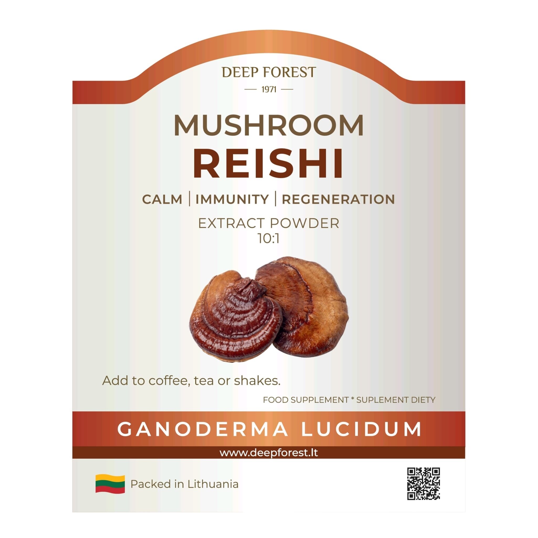 Reishi grybų ekstrakto 10:1 milteliai (100g.)