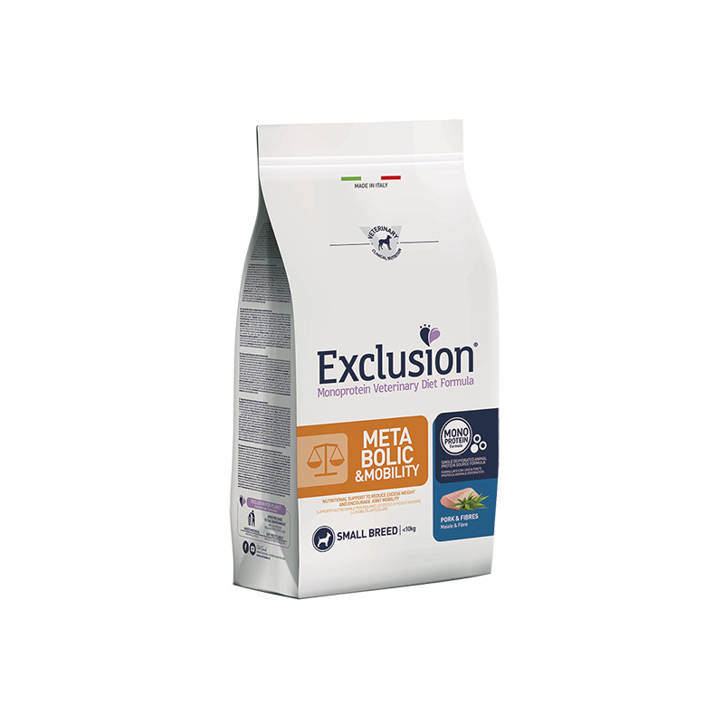 Exclusion Metabolic & Mobility maistas su kiauliena ir kanapėmis mažų veislių šunims 7 kg
