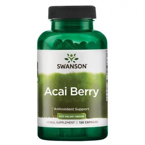 SWANSON Acai Berry Antioxidant Support 500mg Acai uogų ekstraktas, 120 kapsulių