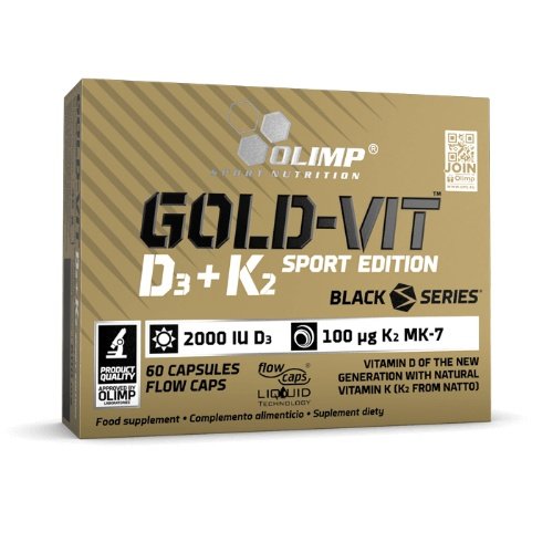 Olimp Gold-Vit D3+K2 Sport Edition Vitamins, 60 kapsulių