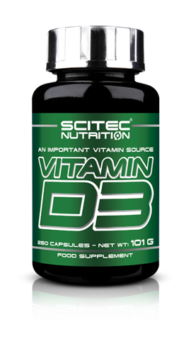 Scitec Nutrition Vitamin D3, 250 kaps.Galioja iki 2024-12-31