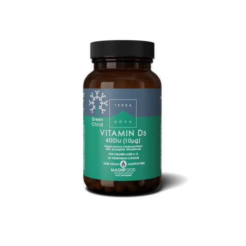 Terranova Green Child Vitamin D3 400 Vitaminas D3 400, 50 kapsulių