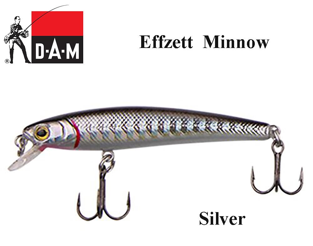 Vobleris DAM Effzett Minnow Silver 7.5 cm