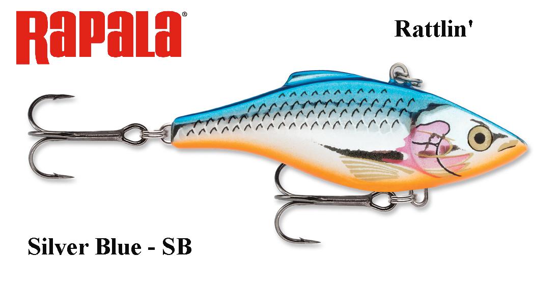 Vobleris Rapala Rattlin RNR Silver Blue 4 cm