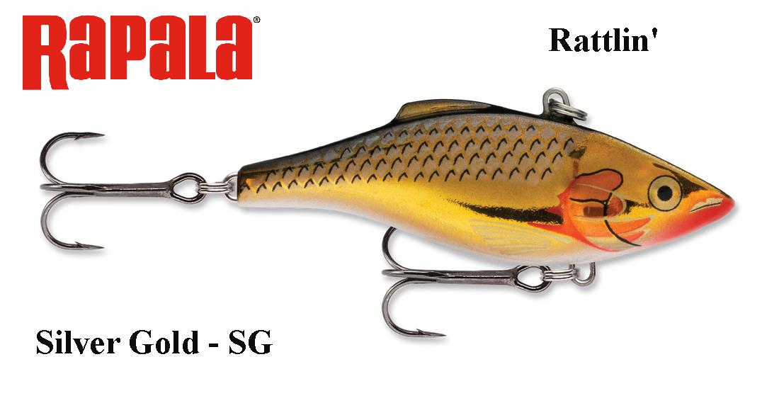 Vobleris Rapala Rattlin RNR Silver Gold 4 cm