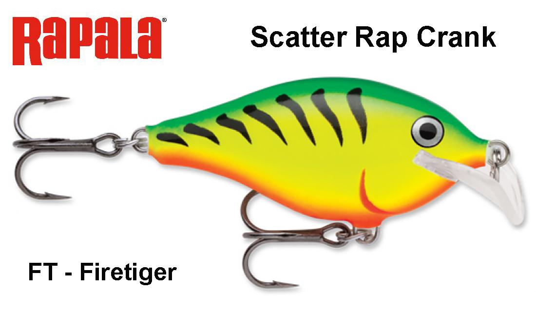 Vobleris Rapala Scatter Rap Crank FireTiger 5 cm