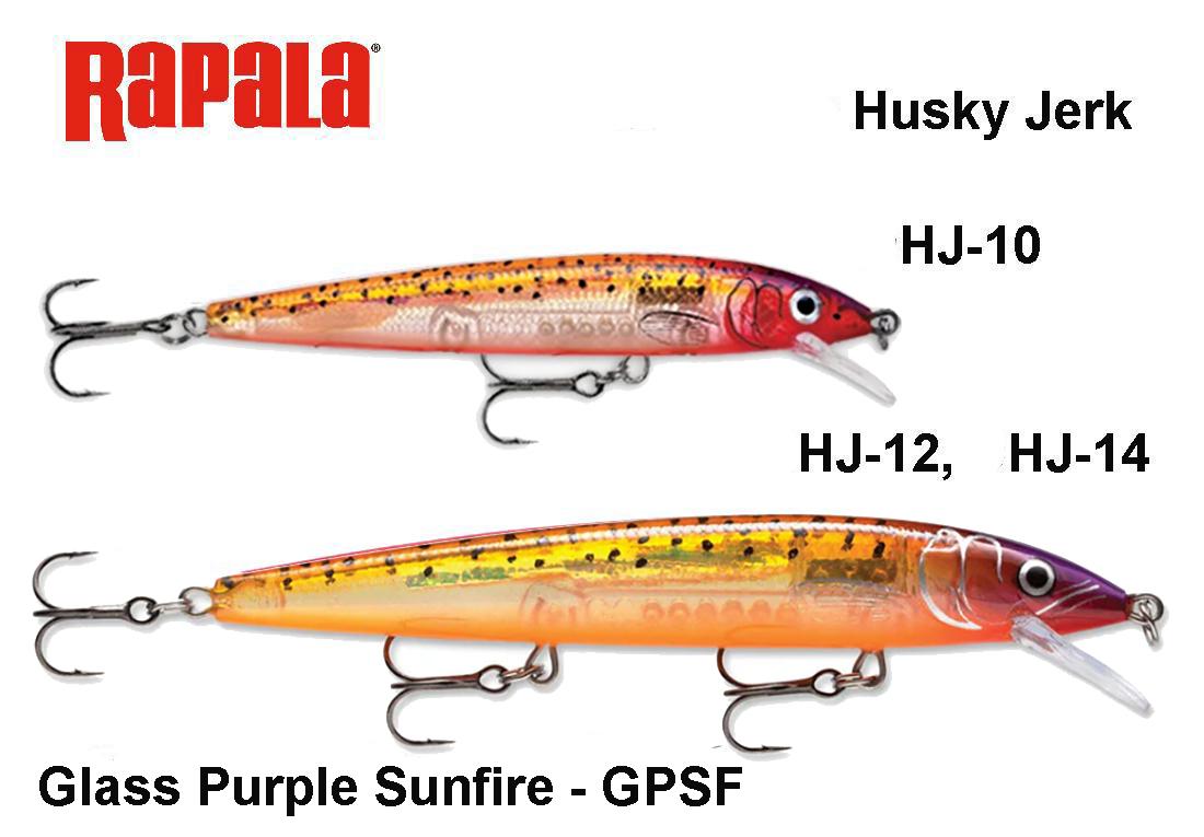 Vobleris Rapala Husky Jerk Glass Purple Sunfire GPSF 12 cm