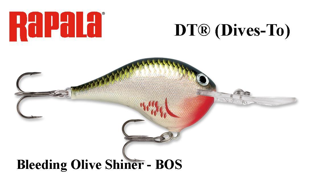 Rapala DT(Dives-To) vobleris DT16BOS Bleeding Olive Shiner 7 cm