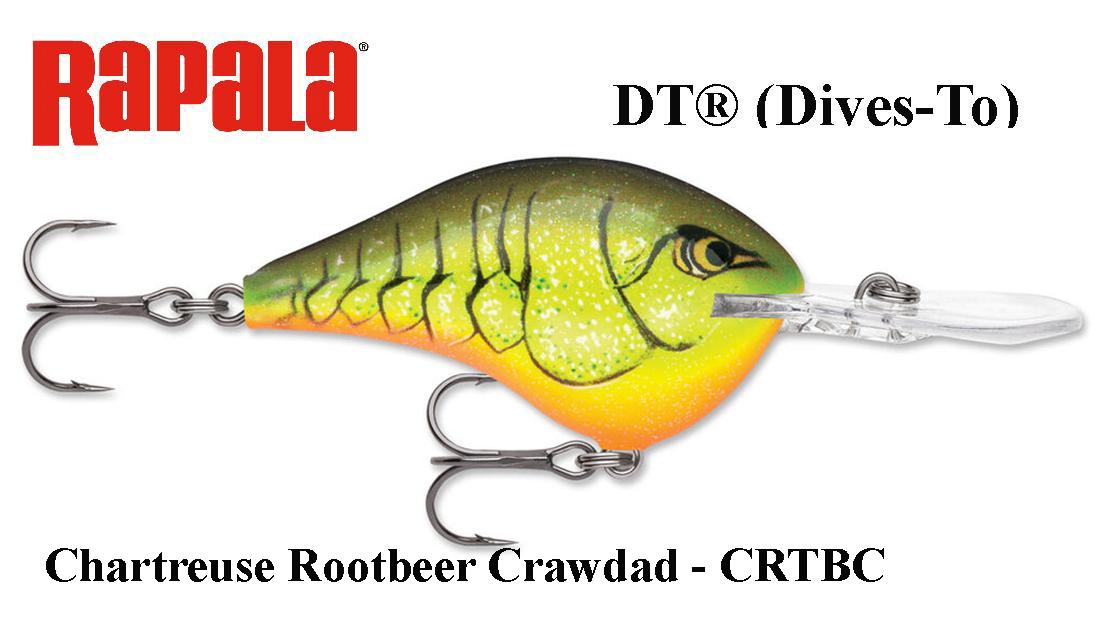 Rapala DT(Dives-To) vobleris DT16CRTBC Chartreuse Rootbeer Crawd 7 cm
