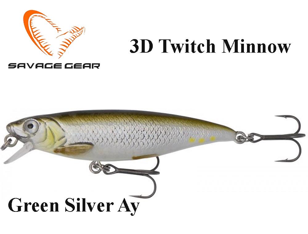 Vobleris Savage Gear 3D Twitch Minnow Green Silver Ay 6.6 cm