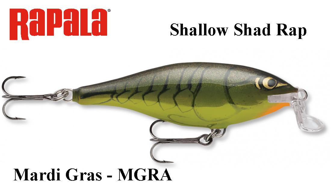 Vobleris Rapala Shallow Shad Rap Mardi Gras 9 cm