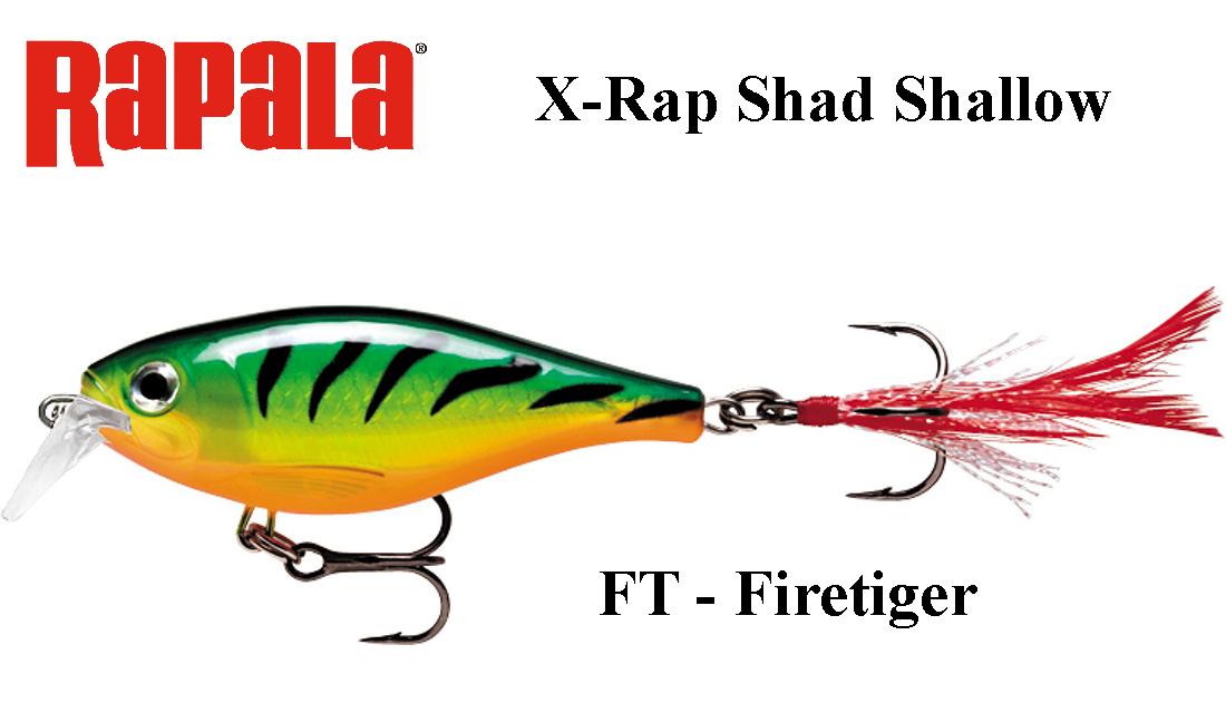 Vobleris Rapala X-Rap Shad Shallow FT - Firetiger 6 cm