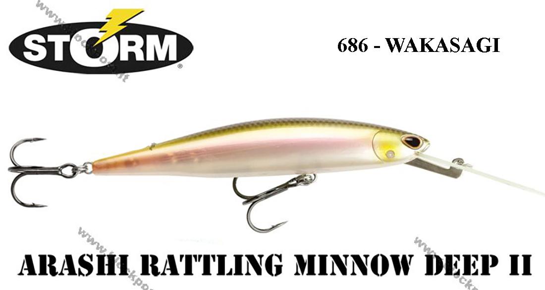 Vobleris STORM Arashi Rattling Minnow Deep Wakasagi 11 cm