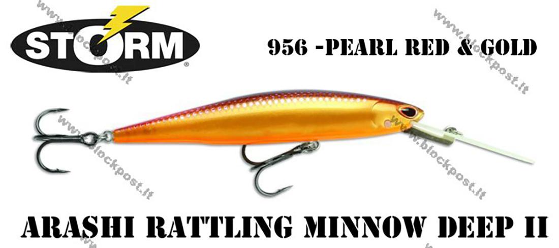 Vobleris STORM Arashi Rattling Minnow Deep Pearl Red Gold 11 cm