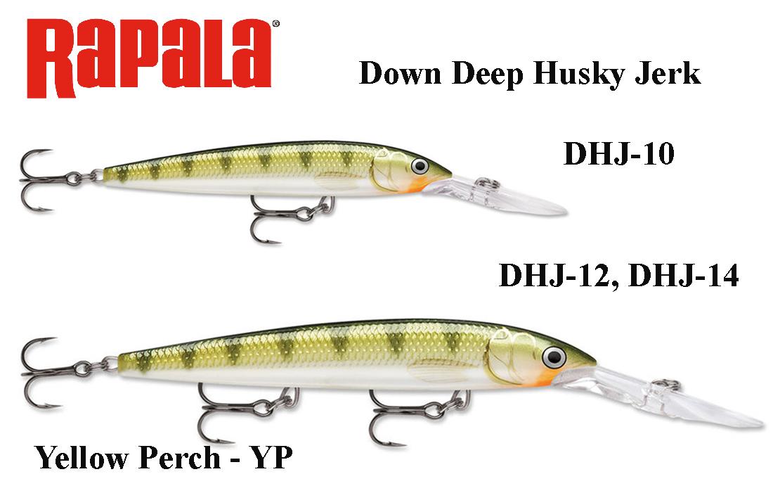 Vobleris Rapala Down Deep Husky Jerk Yellow Perch YP 10.0 m