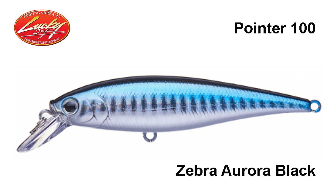 Vobleris Lucky Craft Pointer SP Suspending Jerkbait Zebra Aurora Black 10 cm