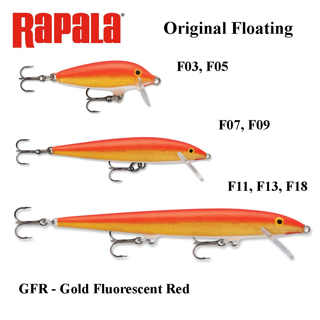 Vobleris Rapala Original Floating GFR - Gold Fluorescent Red 7 cm