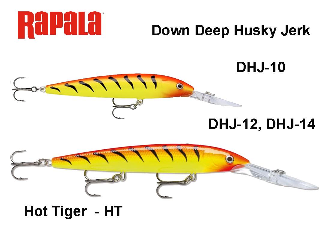 Vobleris Rapala Down Deep Husky Jerk Hot Tiger HT 10.0 m