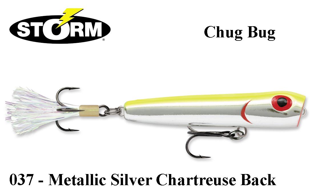 Vobleris Storm Rattlin Chug Bug 037 - Metallic Silver Chart Back 8 cm