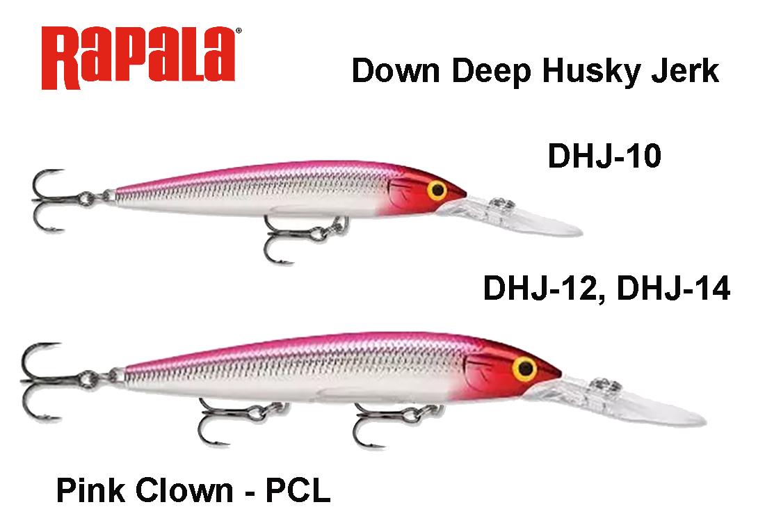 Vobleris Rapala Down Deep Husky Jerk Pink Clown PCL 12 cm