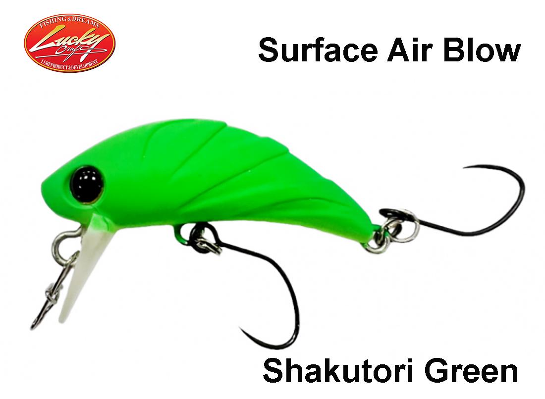 Vobleris Lucky Craft Surface Air Blow F 3,3 cm, 1,8 g, Shakutori Green 3.3 cm