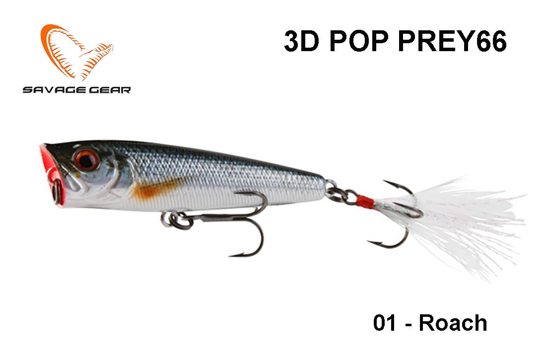 Vobleris Savage Gear 3D Pop Prey 6,6cm , 7g Roach 6.6 cm