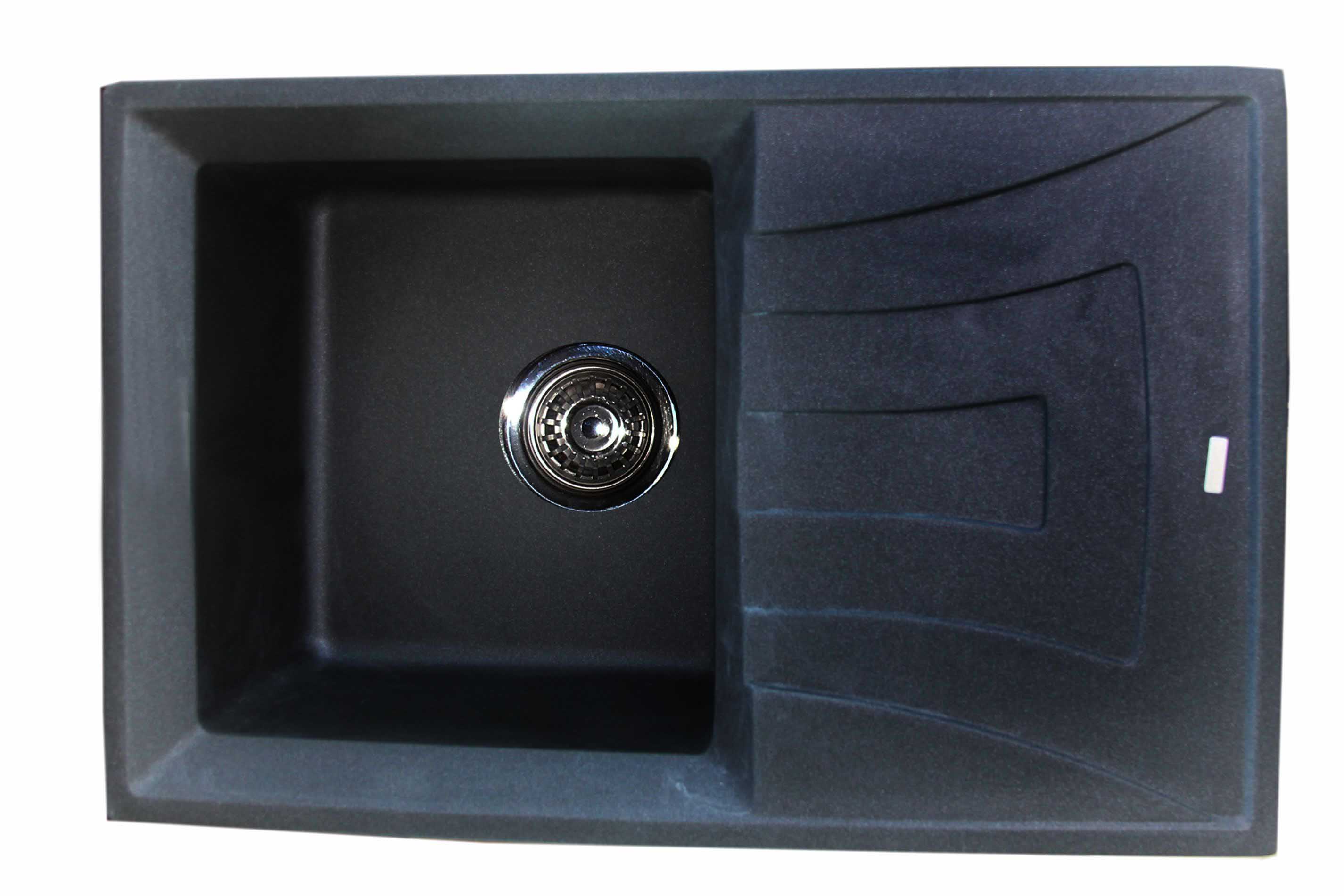 Granitinė plautuvė BRISA3D black pearl SU SIFONU