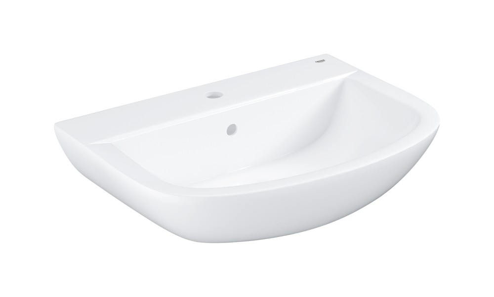 Grohe praustuvas BAU Ceramic 65cm su skyle maišytuvui, baltas