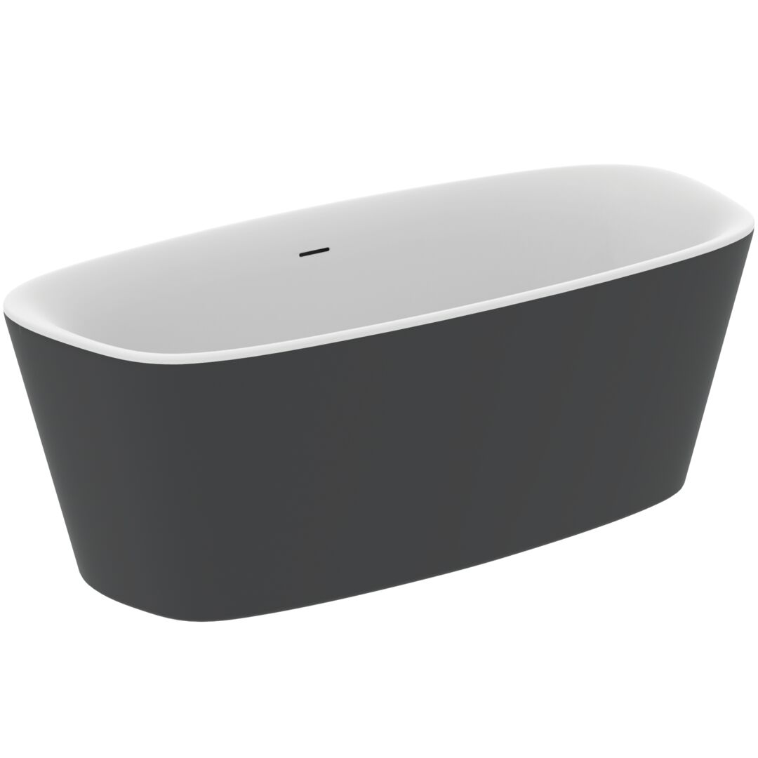 Akrilo vonia Ideal Standard Dea, 170x75, laisvai pastatoma, balta matinė/juoda matinė